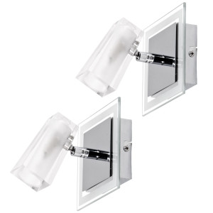 2x Glas Wandleuchten mit bewegliches Spots,FROST