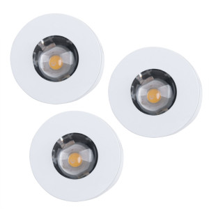 3x LED Einbaustrahler, Metall, weiß, D 4,1 cm