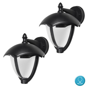 2er Set LED ALU Wandlampen in schwarz, VT-731