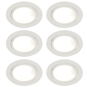 6x Deckenstrahler mit Netzkabel, Durchmesser 6,5 cm MERCUR