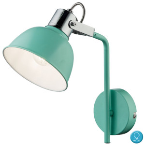 LED Wandlampe mit verstellbarem Spot in mintgrün ROLI