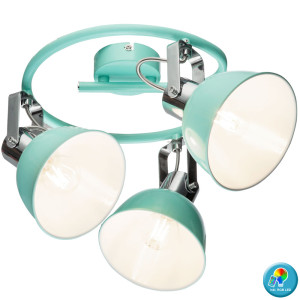 RGB LED Decken Rondell mit verstellbaren Spots mintgrün ROLI