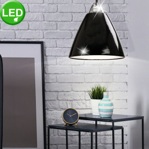 LED Metall Pendelleuchte, schwarz, Durchmesser 20 cm READ