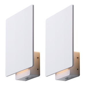 2er Set LED Wandleuchten, dimmbar, Höhe 22 cm PLANO