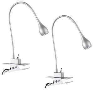 2er Set LED Klemmstrahler, Flexo-Arm, max. Höhe 45 cm, DROP