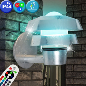 RGB LED Wandlampe aus Metall und Glas, silber, ELEMENTS