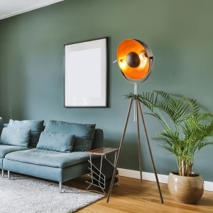 LED 3-Bein Stehlampe, rostfarben gold, Höhe 179 cm XIRENA I