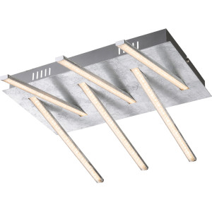 LED Deckenleuchte in silber mit Kristallen L 48 cm