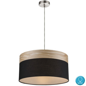 LED Pendelllampe aus Holz und Textil, Höhe 120 cm, CHIPSY