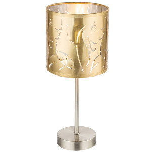 Tischleuchte, gold, Dekorstanzungen, Höhe 35 cm, TAXOS
