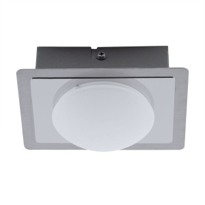 LED Deckenlampe, Metall, Nickel matt, chrom, IP24/44