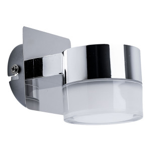LED Wandlampe, Metall Glas, silber, 5 Watt, H 9,3 cm