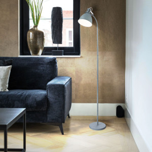 LED Stehleuchte, grau, beweglicher Spot, Höhe 167 cm, JONAS