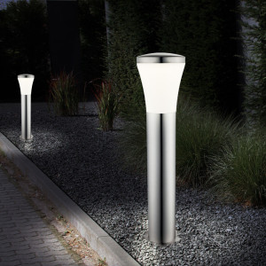 2er Set LED Sockelleuchten aus Edelstahl, Höhe 50 cm, ALIDO