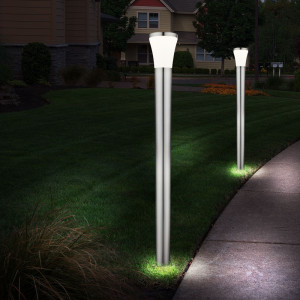 2er Set LED Edelstahl Stehleuchte, Höhe 110 cm, ALIDO