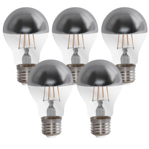 5er Set E27 LED Filament Leuchtmittel, 4 W, Kopfspiegelampe