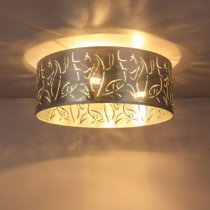 Deckenlampe, Dekorstanzungen, silber, Durchmesser 40cm, NADI
