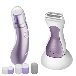 2er Pflege Set Ladyshaver+Nagelpflegeset in flieder-weiß