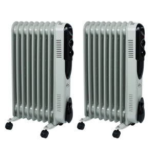 2er Set Öl Radiatoren, 9 Rippen, 3 Heizstufen bis 2000 Watt