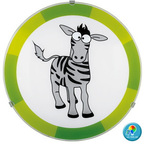 RGB LED Deckenleuchte für Kinder mit einem Zebra Motiv BIUBIU