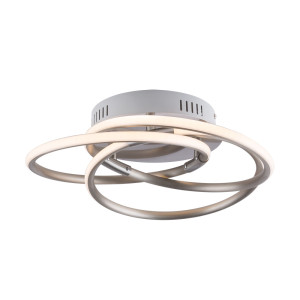LED Ringe Design Deckenlampe in Nickel-matt, 40 cm, BARNA
