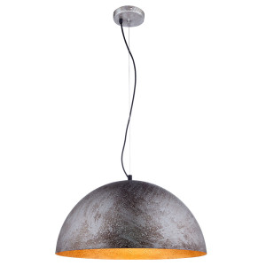 Hängeleuchte, silber metallic, rostfarben, H 150 cm, MILO