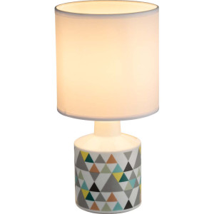 Tischleuchte SIULA, Sockel mit bunten Dreiecken, multicolor