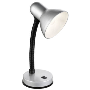 Tischleuchte, Silber, schwarz, Flexo, Schalter, H 37 cm