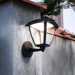 LED Außen Wandleuchte, Laterne, Alu Druckguss schwarz, DELIO