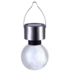 RGB LED Solarleuchte, Kugel, Crackle-Optik, Edelstahl, 6,5 cm
