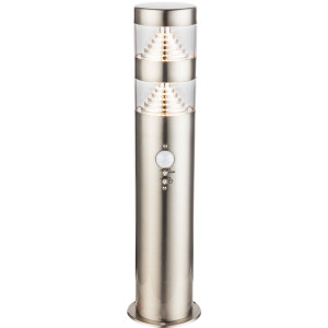 LED Sockelleuchte, Edelstahl, Bewegungsmelder, H 40 cm, CELIO