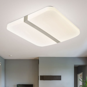 LED Deckenleuchte, Chrom, weiß, L 43,5 cm