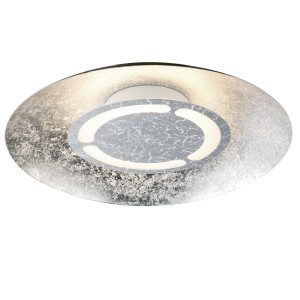LED Deckenleuchte, Metall, silber, rund, 35 cm