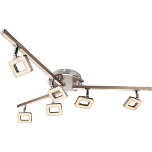 LED Deckenleuchte, Chrom, nickel-matt, Spots beweglich