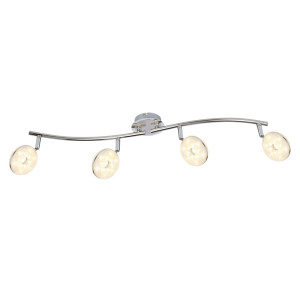LED Deckenleuchte, Spots verstellbar, chrom, L 70 cm