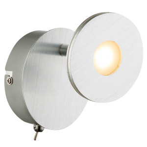 LED Wandleuchte, Aluminium gebürstet, Spot beweglich, H 12cm