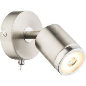 LED Wandleuchte, Metall, nickel-matt, Chrom, Spot