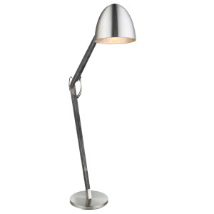 Stehleuchte, ALU, Holz, grau, verstellbar, H 188 cm, GAUA
