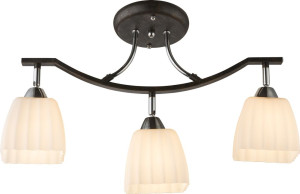 Deckenleuchte MAYEN, Chrom, rund, 3 Arme gebogen, Glas, opal