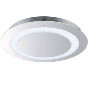 LED Deckenleuchte, Kristalle, Chrom, Glas, 55 cm