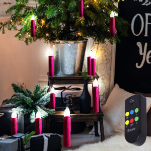 40x LED Weihnachtskerzen, dimmbar, Fernbedienung, H 10 cm