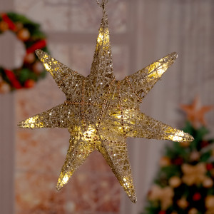 LED Weihnachtsstern, Deko Hängeleuchte, Höhe 30 cm