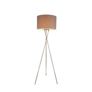 LED Stehlampe mit Textil Schirm und Stativ Gestell GUSTAV