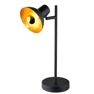 RGB LED Tischleuchte aus Metall in schwarz-gold LOTTE