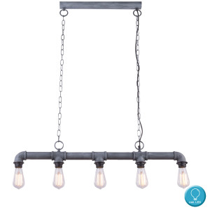 LED Hängelampe, Rohr Design, Zementoptik,  L 92 cm, BAYUDA