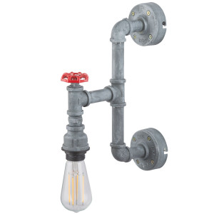 LED Wandleuchte, Rohr Design, Zementoptik, H 36,5 cm, BAYUDA
