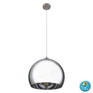 RGB LED Hängelampe, runder Lampenschirm Chrom 40cm TYRION