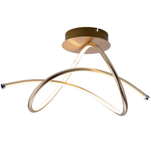 Luxus LED Deckenleuchte aus Metall gebogen gold VIOLETTA
