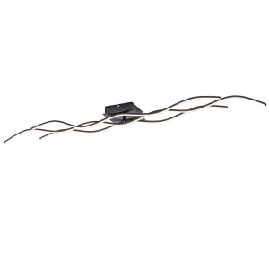 LED Deckenlampe, Wellen Design, schwarz, Länge 137,5 cm