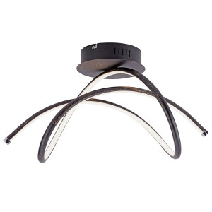 LED Deckenleuchte, geschwungen, Rostfarben, Länge 51 cm